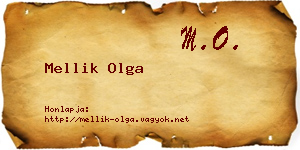 Mellik Olga névjegykártya