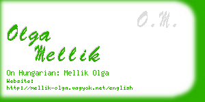 olga mellik business card